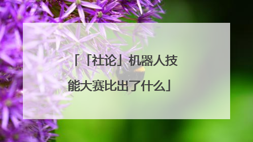 「社论」机器人技能大赛比出了什么