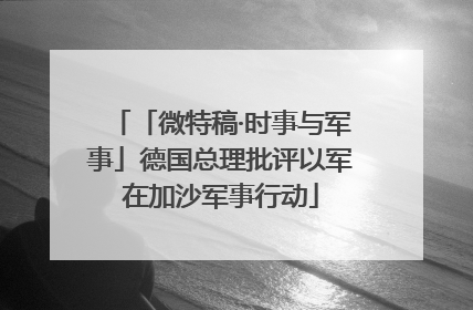 「微特稿·时事与军事」德国总理批评以军在加沙军事行动
