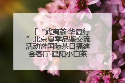 “武夷茶·华夏行”北京夏季品鉴交流活动暨国际茶日福建会客厅·建阳小白茶品牌推介会启幕！