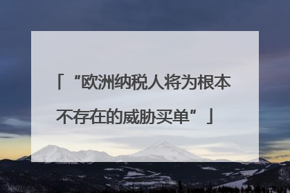 “欧洲纳税人将为根本不存在的威胁买单”