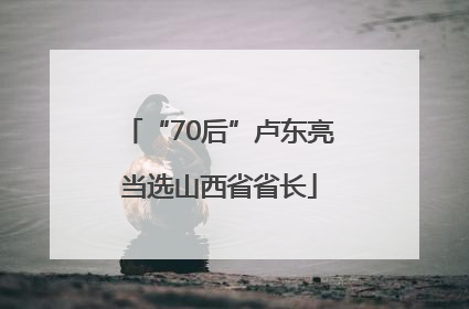 “70后”卢东亮当选山西省省长