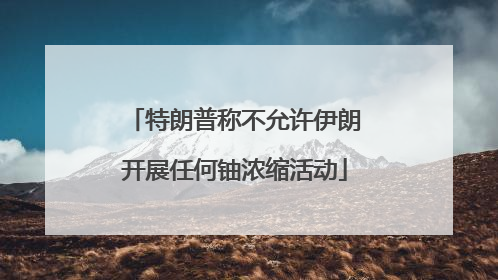 特朗普称不允许伊朗开展任何铀浓缩活动