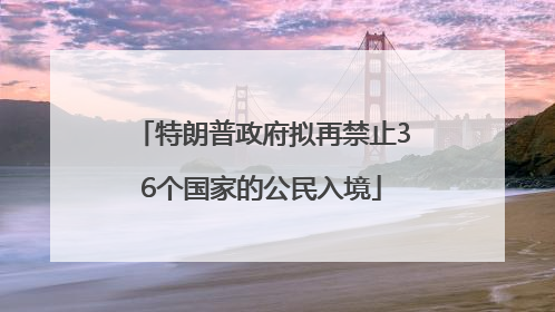 特朗普政府拟再禁止36个国家的公民入境