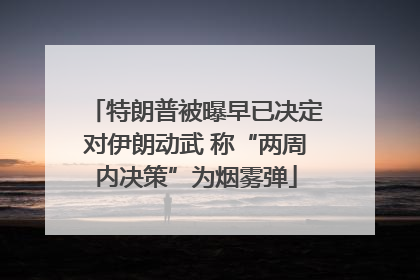 特朗普被曝早已决定对伊朗动武 称“两周内决策”为烟雾弹