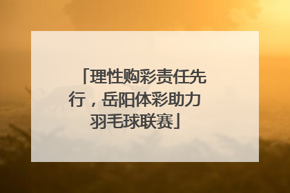 理性购彩责任先行，岳阳体彩助力羽毛球联赛