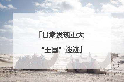 甘肃发现重大“王国”遗迹