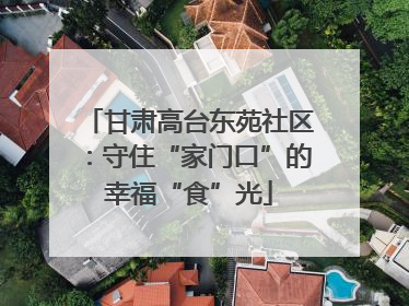 甘肃高台东苑社区：守住“家门口”的幸福“食”光