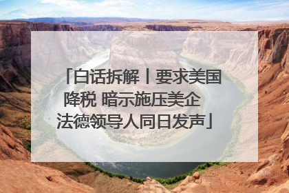 白话拆解丨要求美国降税 暗示施压美企 法德领导人同日发声