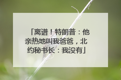 离谱！特朗普：他亲热地叫我爸爸，北约秘书长：我没有