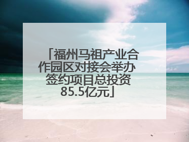 福州马祖产业合作园区对接会举办 签约项目总投资85.5亿元