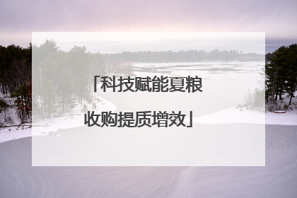 科技赋能夏粮收购提质增效