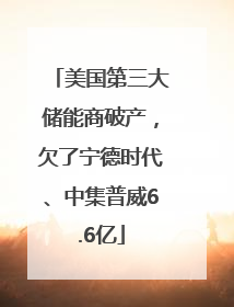 美国第三大储能商破产，欠了宁德时代、中集普威6.6亿