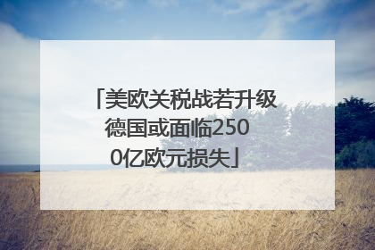 美欧关税战若升级 德国或面临2500亿欧元损失