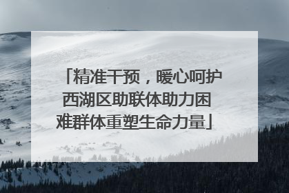 精准干预，暖心呵护 西湖区助联体助力困难群体重塑生命力量