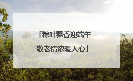 粽叶飘香迎端午 敬老情浓暖人心