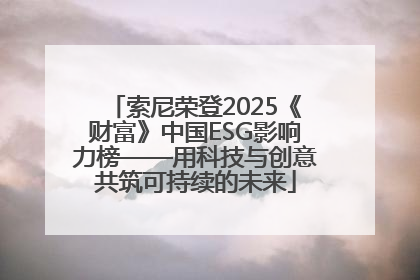 索尼荣登2025《财富》中国ESG影响力榜——用科技与创意共筑可持续的未来