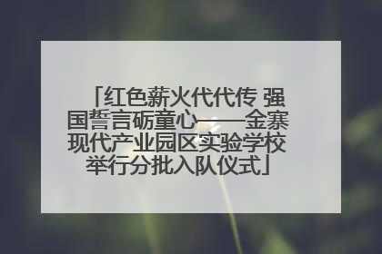 红色薪火代代传 强国誓言砺童心——金寨现代产业园区实验学校举行分批入队仪式