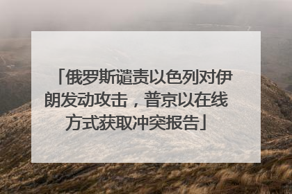 俄罗斯谴责以色列对伊朗发动攻击，普京以在线方式获取冲突报告