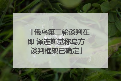 俄乌第二轮谈判在即 泽连斯基称乌方谈判框架已确定