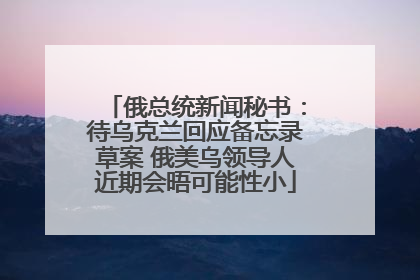 俄总统新闻秘书：待乌克兰回应备忘录草案 俄美乌领导人近期会晤可能性小