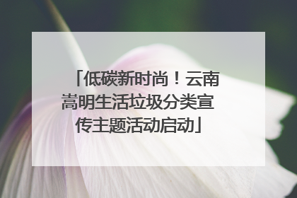 低碳新时尚！云南嵩明生活垃圾分类宣传主题活动启动
