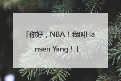 你好，NBA！我叫Hansen Yang！