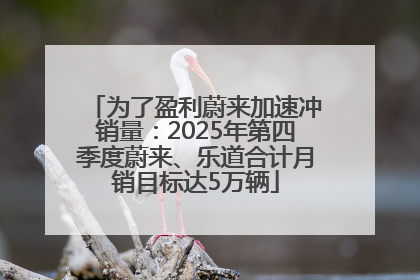 为了盈利蔚来加速冲销量：2025年第四季度蔚来、乐道合计月销目标达5万辆
