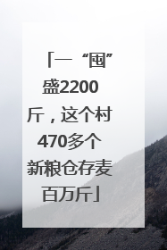 一“囤”盛2200斤，这个村470多个新粮仓存麦百万斤