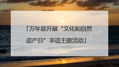 万年县开展“文化和自然遗产日”非遗主题活动