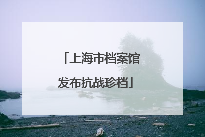 上海市档案馆发布抗战珍档