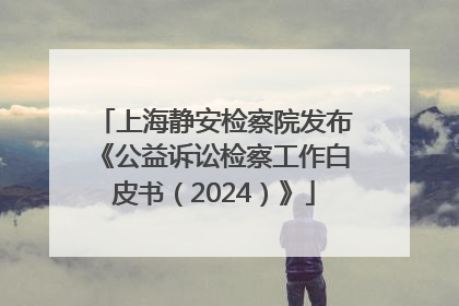 上海静安检察院发布《公益诉讼检察工作白皮书（2024）》
