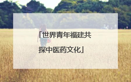 世界青年福建共探中医药文化