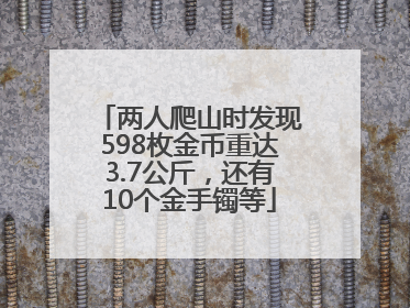 两人爬山时发现598枚金币重达3.7公斤，还有10个金手镯等