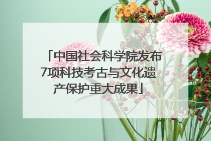 中国社会科学院发布7项科技考古与文化遗产保护重大成果