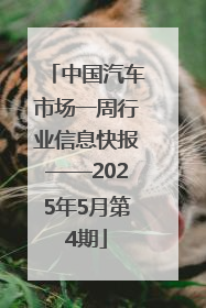 中国汽车市场一周行业信息快报——2025年5月第4期