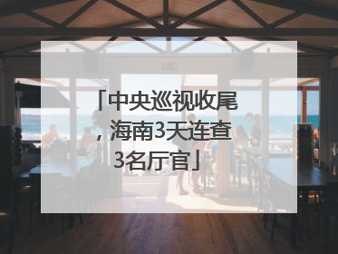 中央巡视收尾，海南3天连查3名厅官