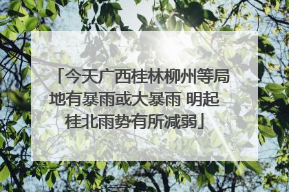 今天广西桂林柳州等局地有暴雨或大暴雨 明起桂北雨势有所减弱