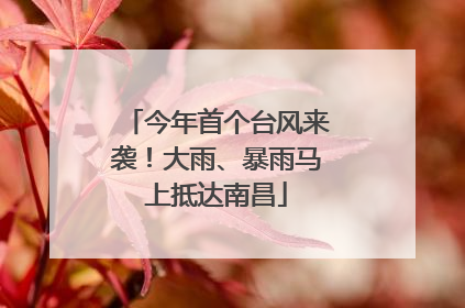 今年首个台风来袭！大雨、暴雨马上抵达南昌