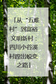 从“五难村”到富裕文明新村：四川小谷溪村蹚出蜕变之路