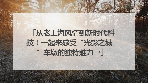 从老上海风情到新时代科技！一起来感受“光影之城”车墩的独特魅力→
