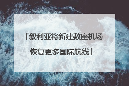 叙利亚将新建数座机场 恢复更多国际航线