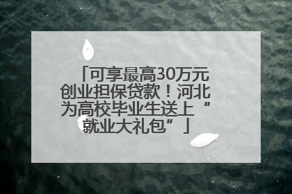 可享最高30万元创业担保贷款！河北为高校毕业生送上“就业大礼包”