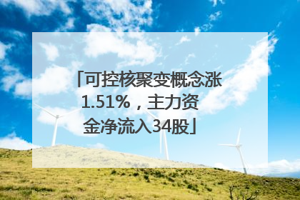 可控核聚变概念涨1.51%，主力资金净流入34股