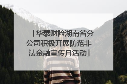 华泰财险湖南省分公司积极开展防范非法金融宣传月活动