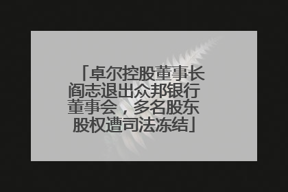 卓尔控股董事长阎志退出众邦银行董事会，多名股东股权遭司法冻结