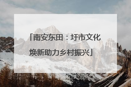 南安东田：圩市文化焕新助力乡村振兴