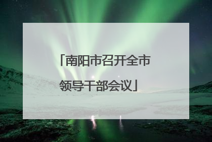 南阳市召开全市领导干部会议