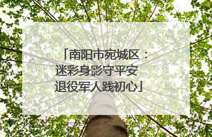 南阳市宛城区：迷彩身影守平安 退役军人践初心