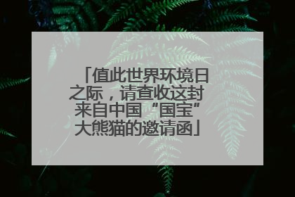 值此世界环境日之际，请查收这封来自中国“国宝”大熊猫的邀请函