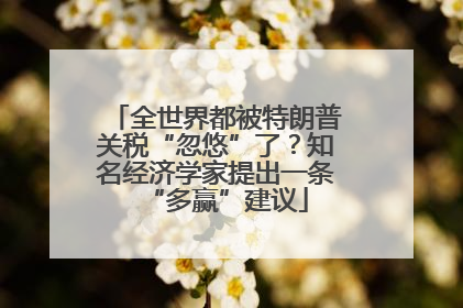 全世界都被特朗普关税“忽悠”了？知名经济学家提出一条“多赢”建议